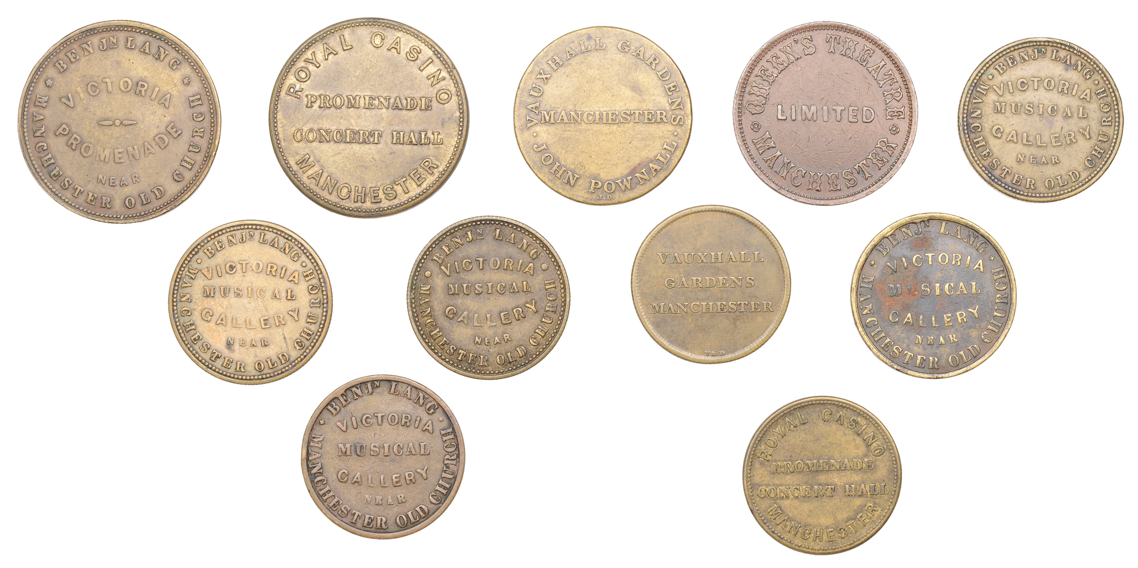 Miscellaneous Tokens and Checks, LANCASHIRE, Manchester, Queens Theatre