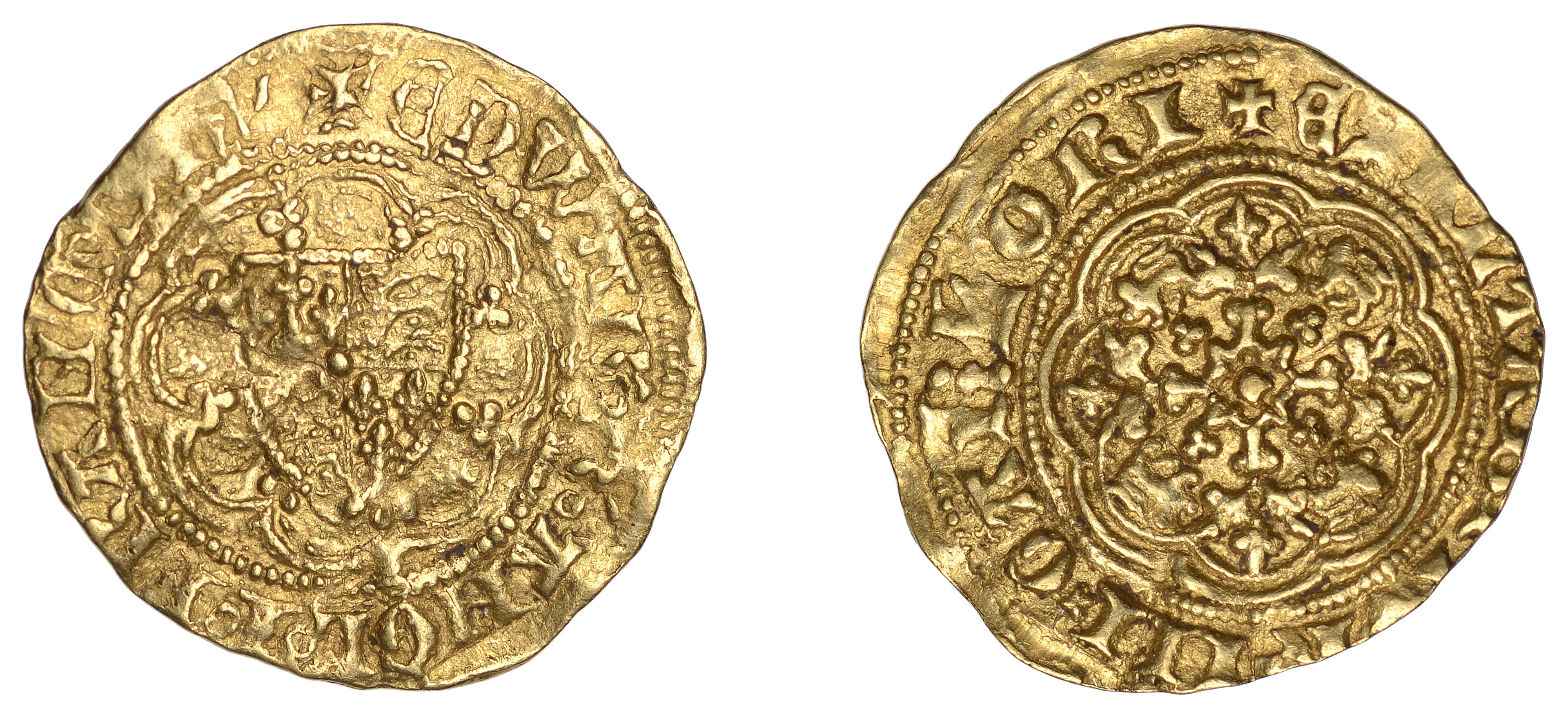Edward III (1327-1377), Quarter-Noble, series Ga/Gd mule, obv. annulet