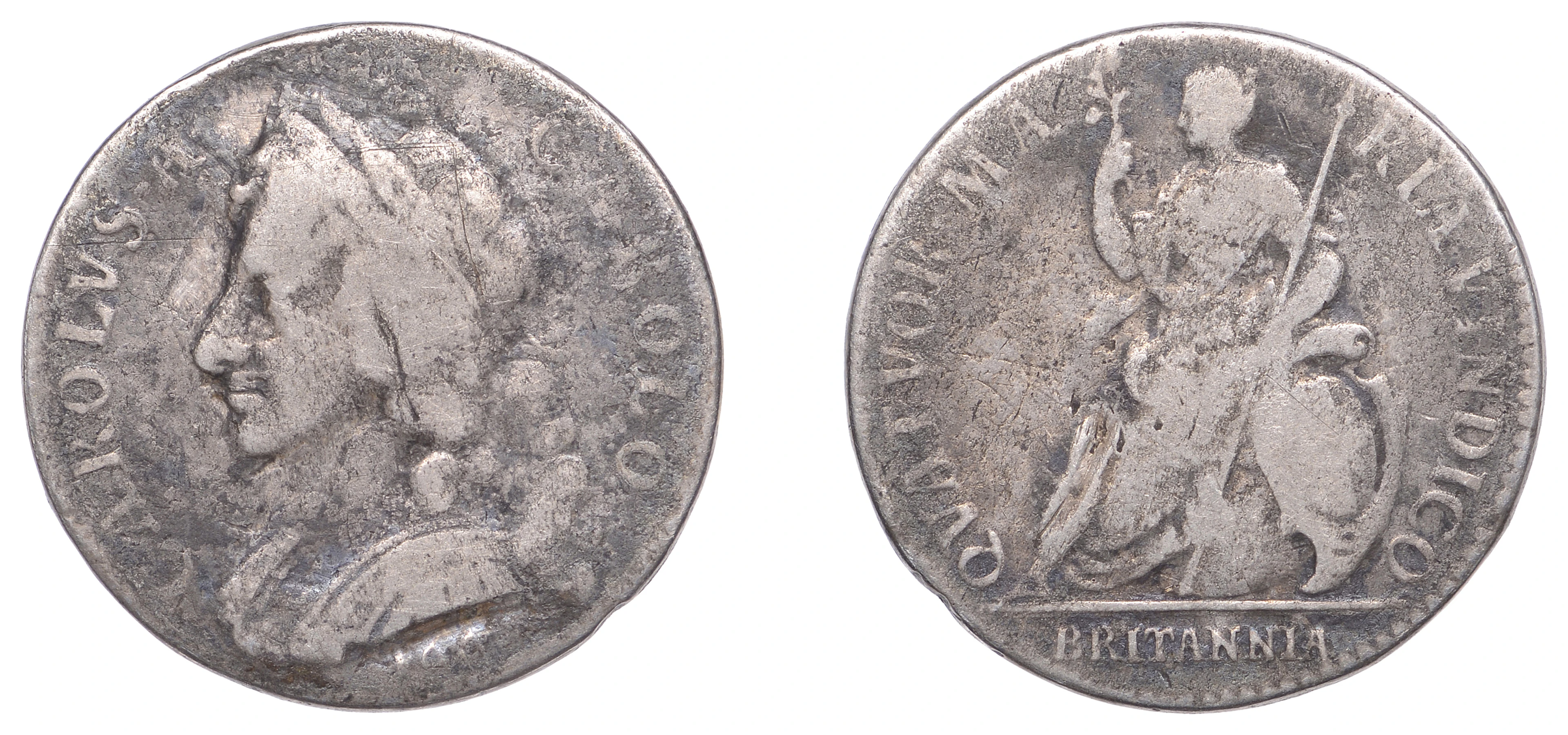 Charles II (1660-1685), Pattern Farthing, 1665, in silver, by J. Roettiers