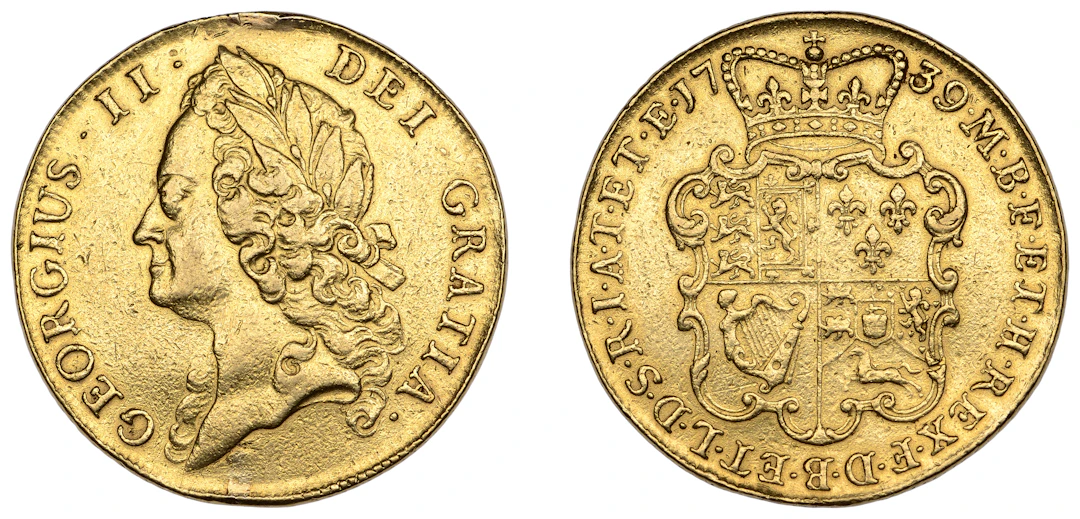 George II (1727-1760), Two-Guineas, 1739, second bust (MCE 293; EGC