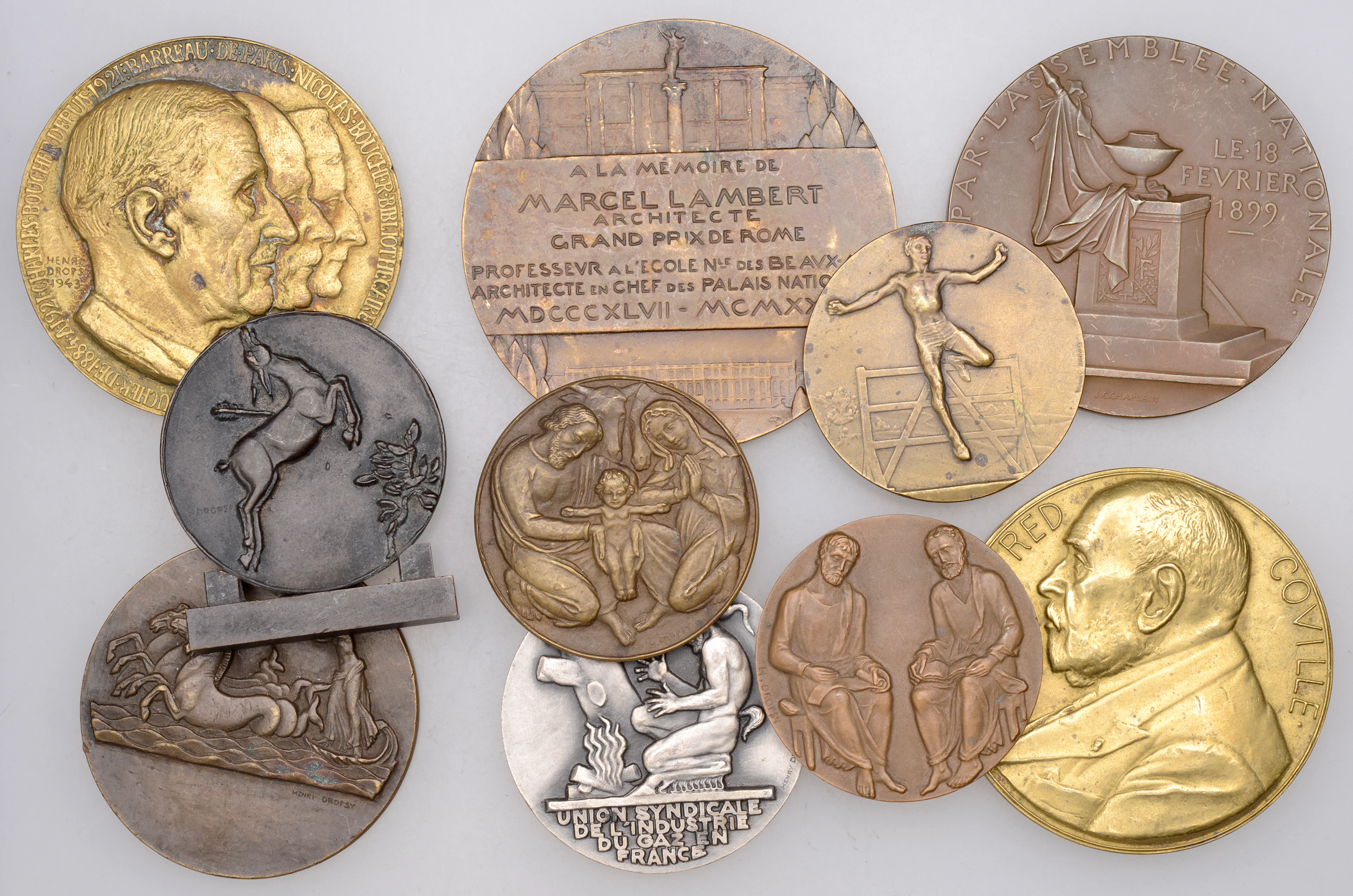 France, Marcel Lambert, 1929, a bronze medal by P.V. Dautel, 75mm