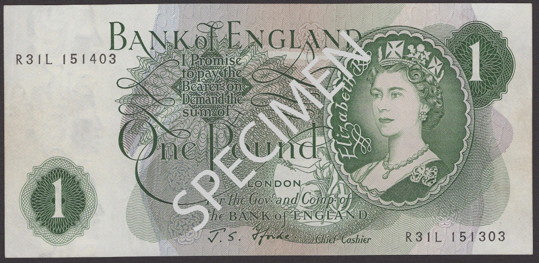 ERROR: Bank of England, John S. Fforde, £1, 15 February 1967, mismatched