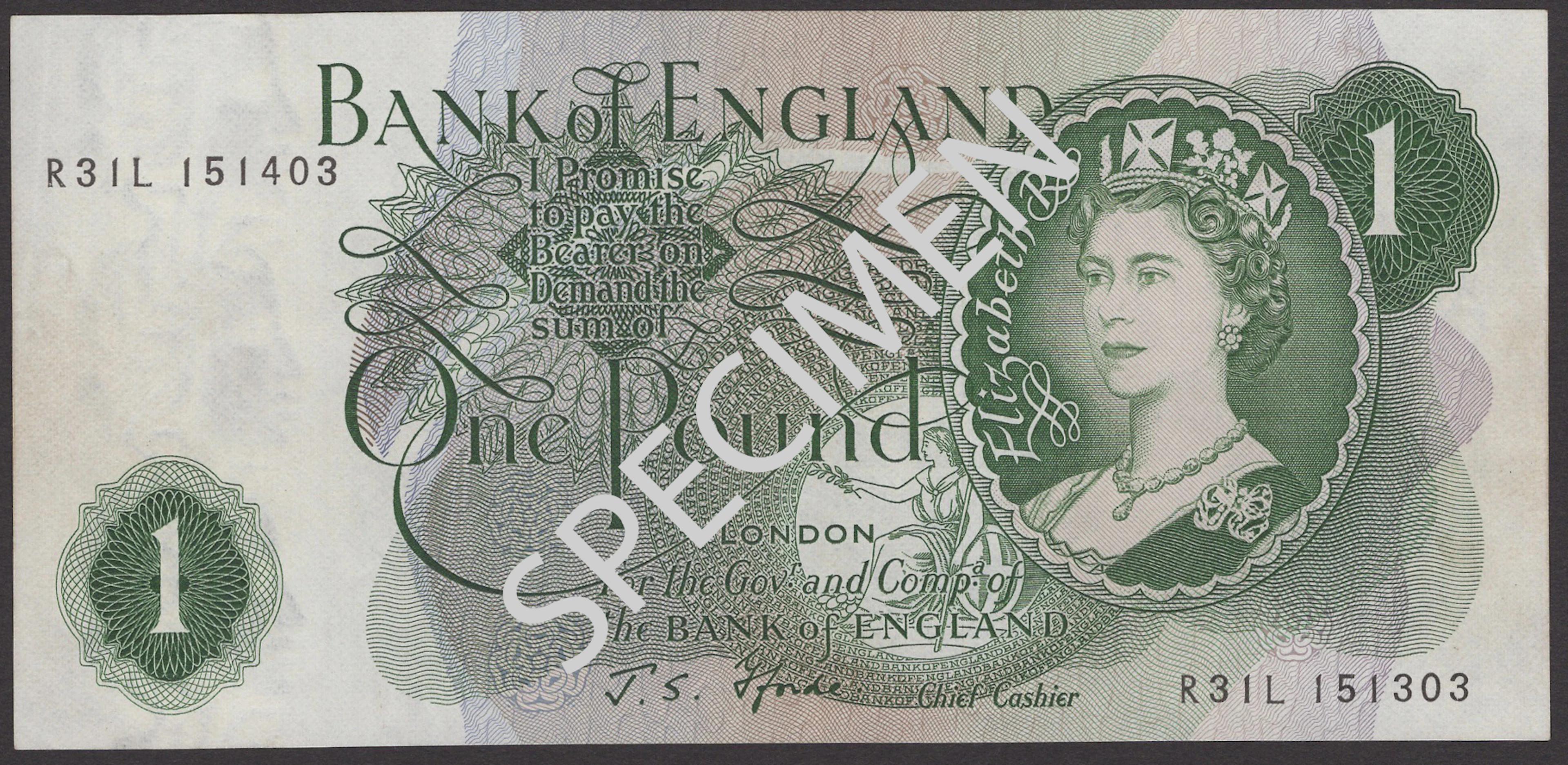 ERROR: Bank of England, John S. Fforde, £1, 15 February 1967, mismatched