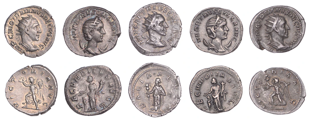 Trajan Decius (249-251), Antoniniani (2), 249-51, radiate, draped