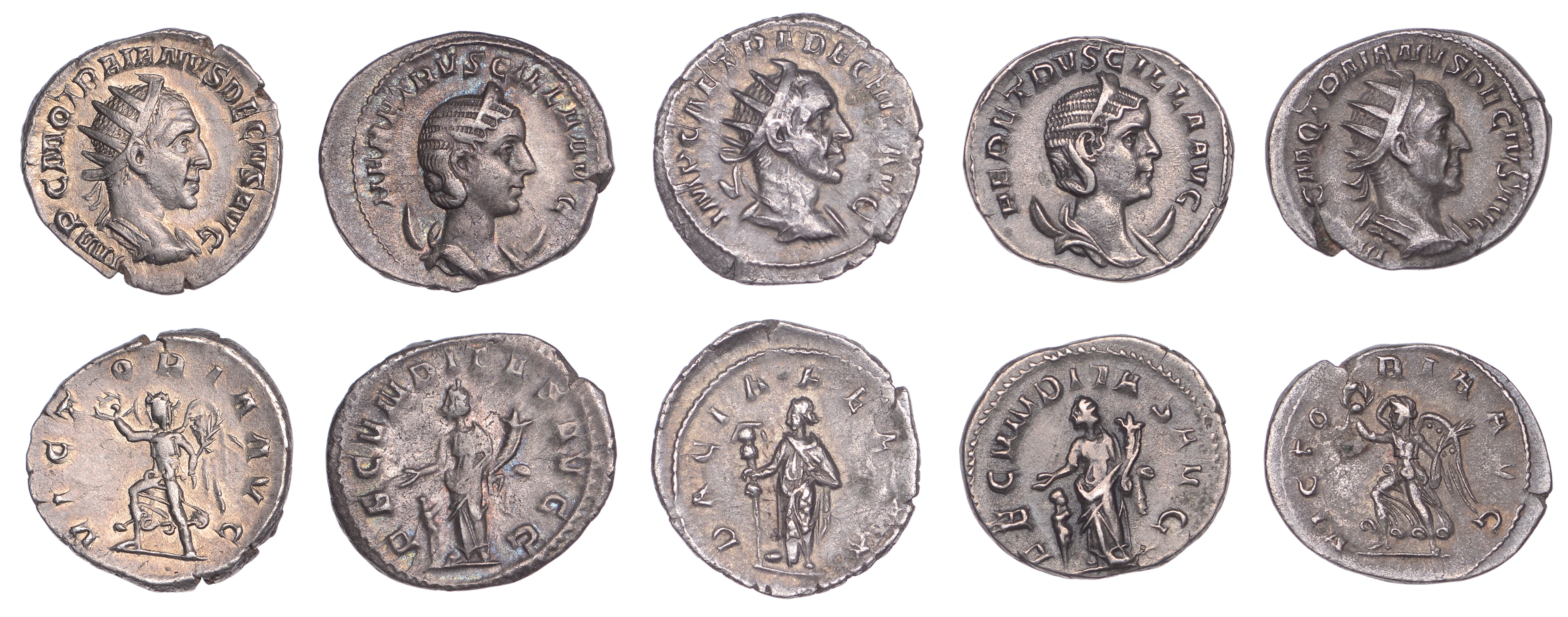 Trajan Decius (249-251), Antoniniani (2), 249-51, radiate, draped