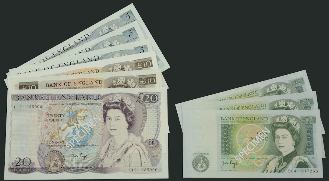 Bank of England, John B. Page, £20, 1970, prefix C15, £10 (2), 20