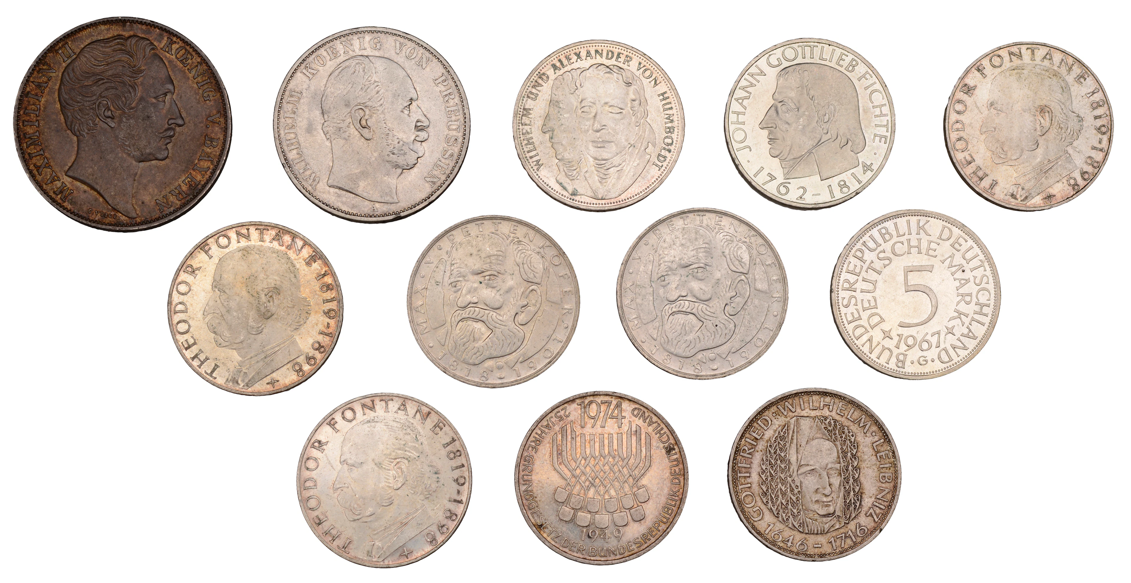 Miscellaneous, GERMANY, Bavaria, Maximilian II, 2 Gulden, 1855, Restoration