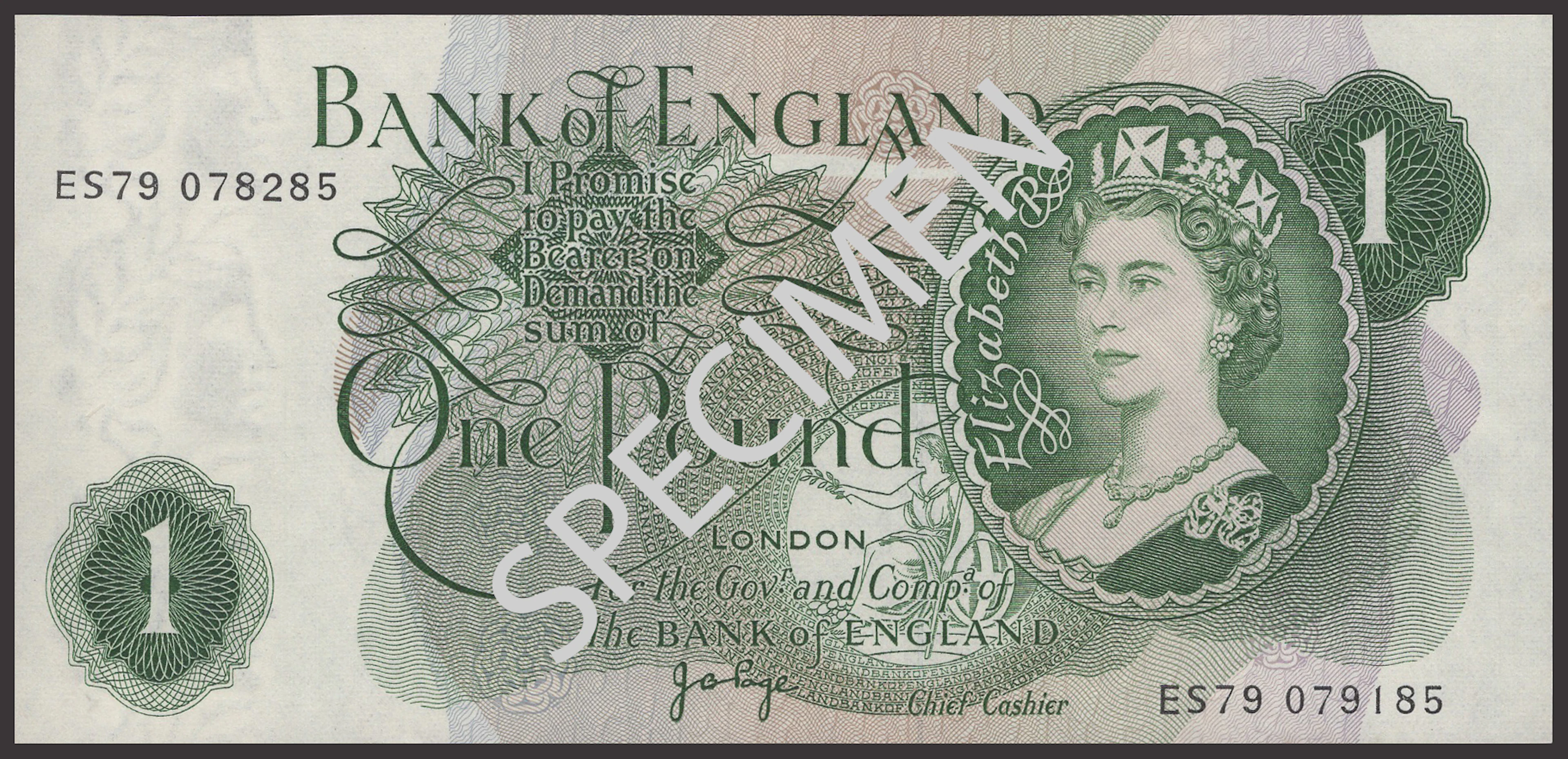 ERROR: Bank of England, John B. Page, £1, 1970, mismatched serial