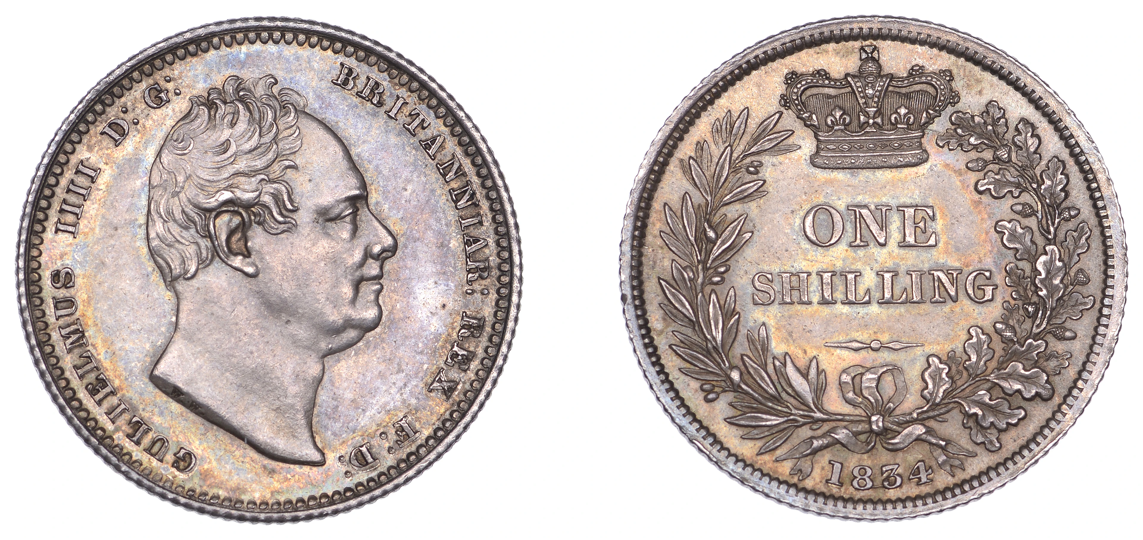 William IV (1830-1837), Shilling, 1834, 5.65g/6h (ESC 2489; S 3835).