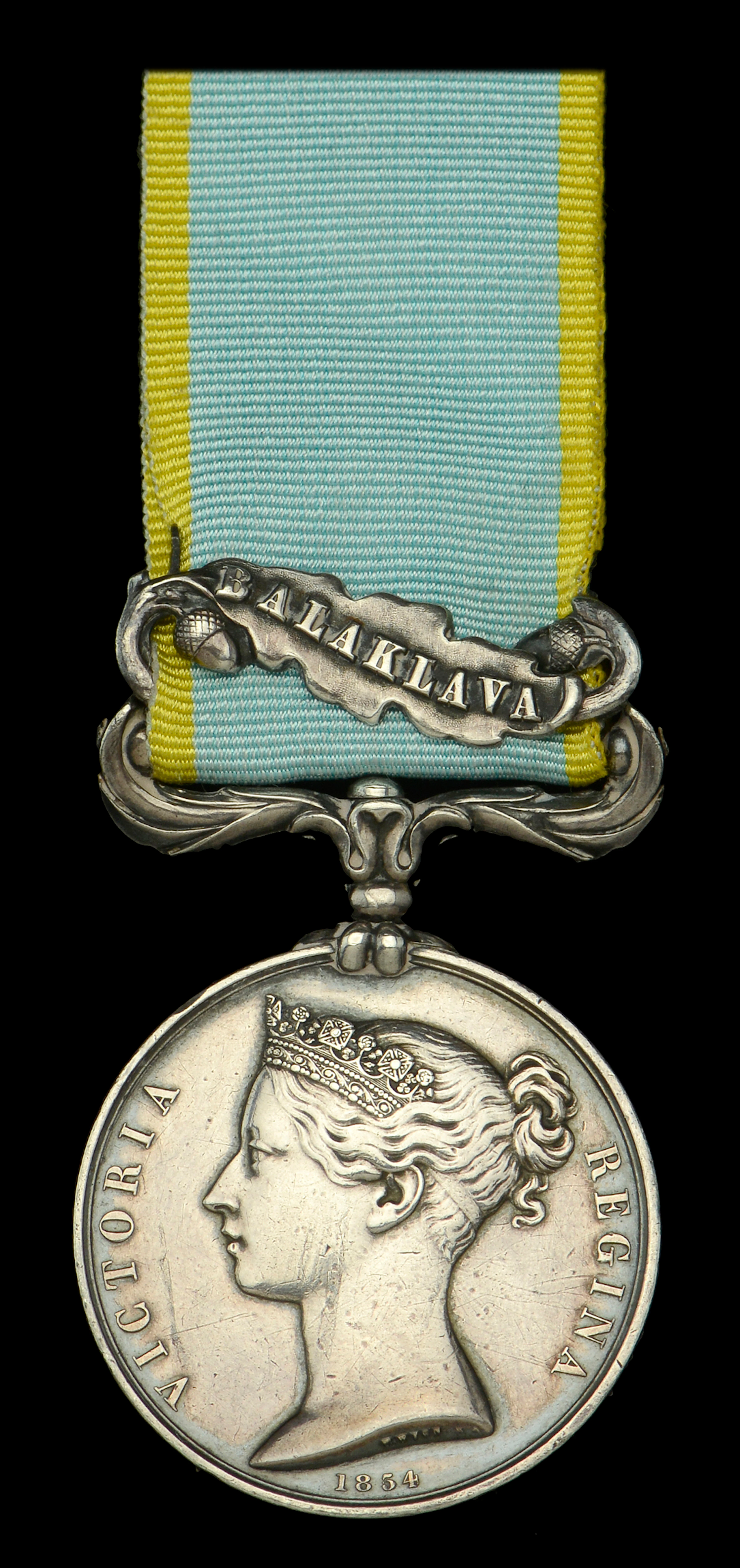 The Crimea Medal awarded to Private J. Bain, 2nd Dragoons (Royal Scots