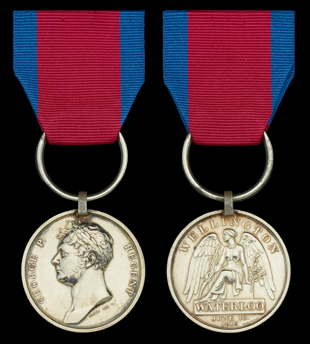 The Waterloo medal awarded to Lieutenant George Ingram, 28th Foot