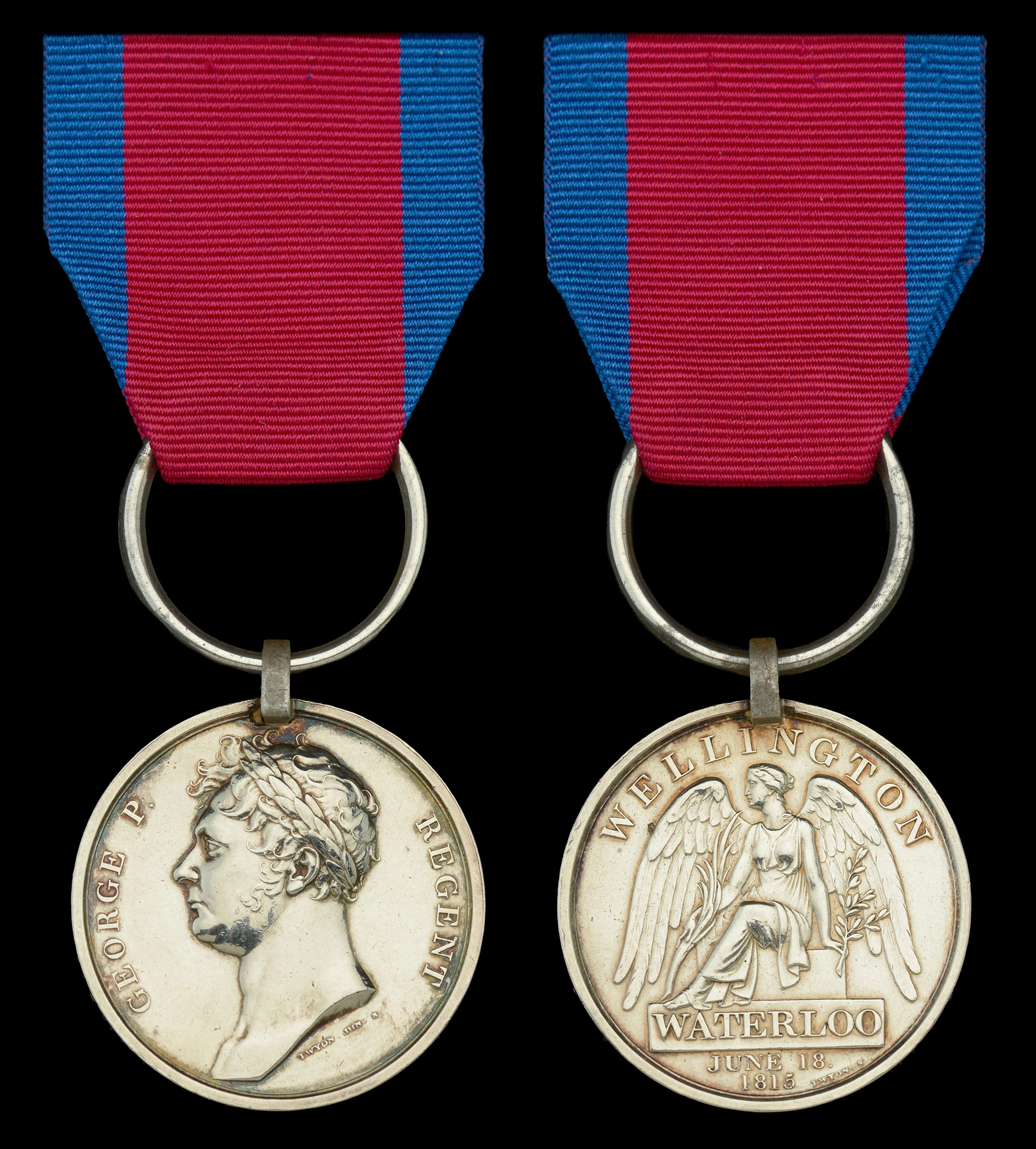The Waterloo medal awarded to Lieutenant George Ingram, 28th Foot