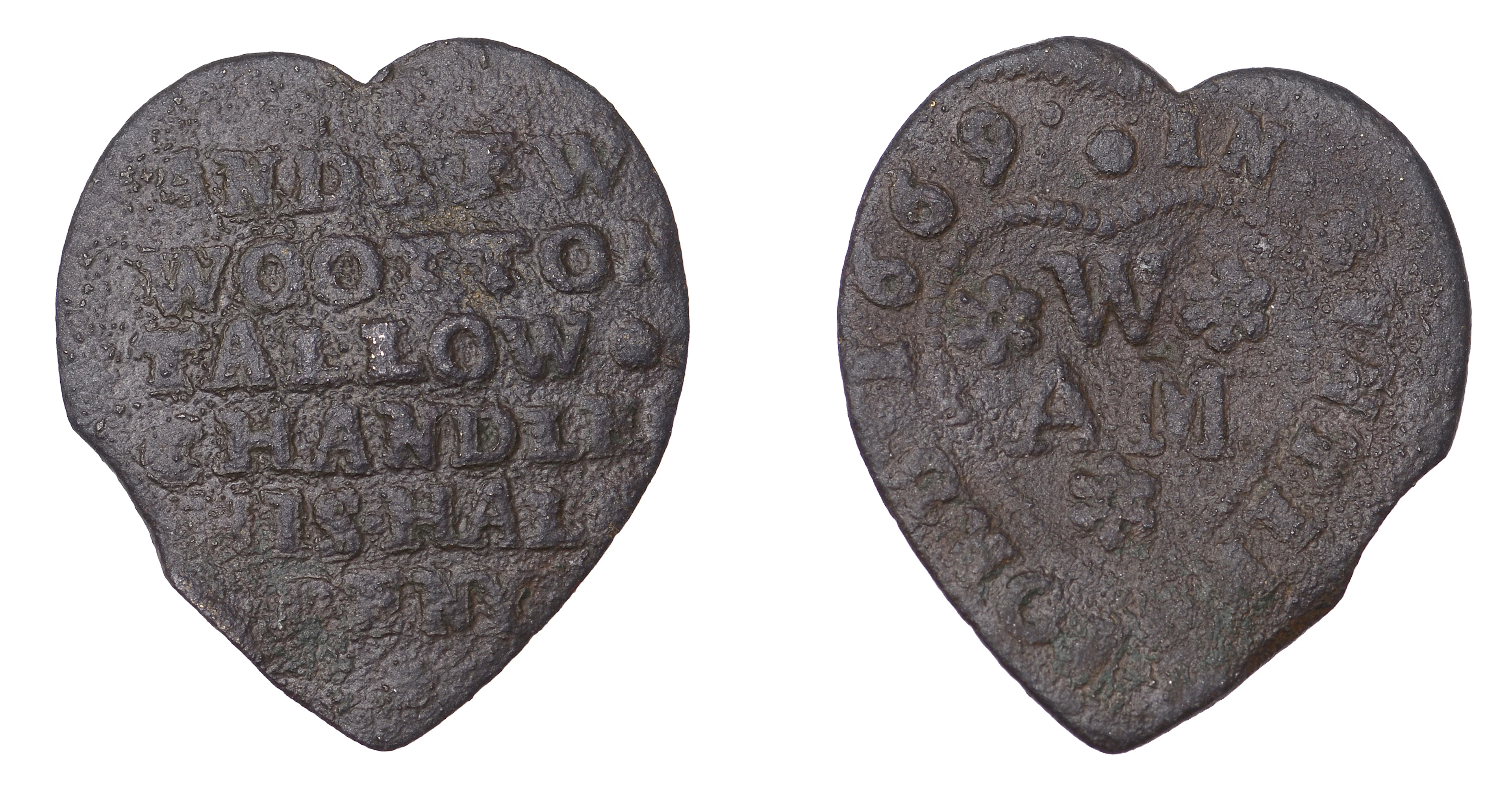 HERTFORDSHIRE, Buntingford, Andrew Wootton, heart-shaped Halfpenny