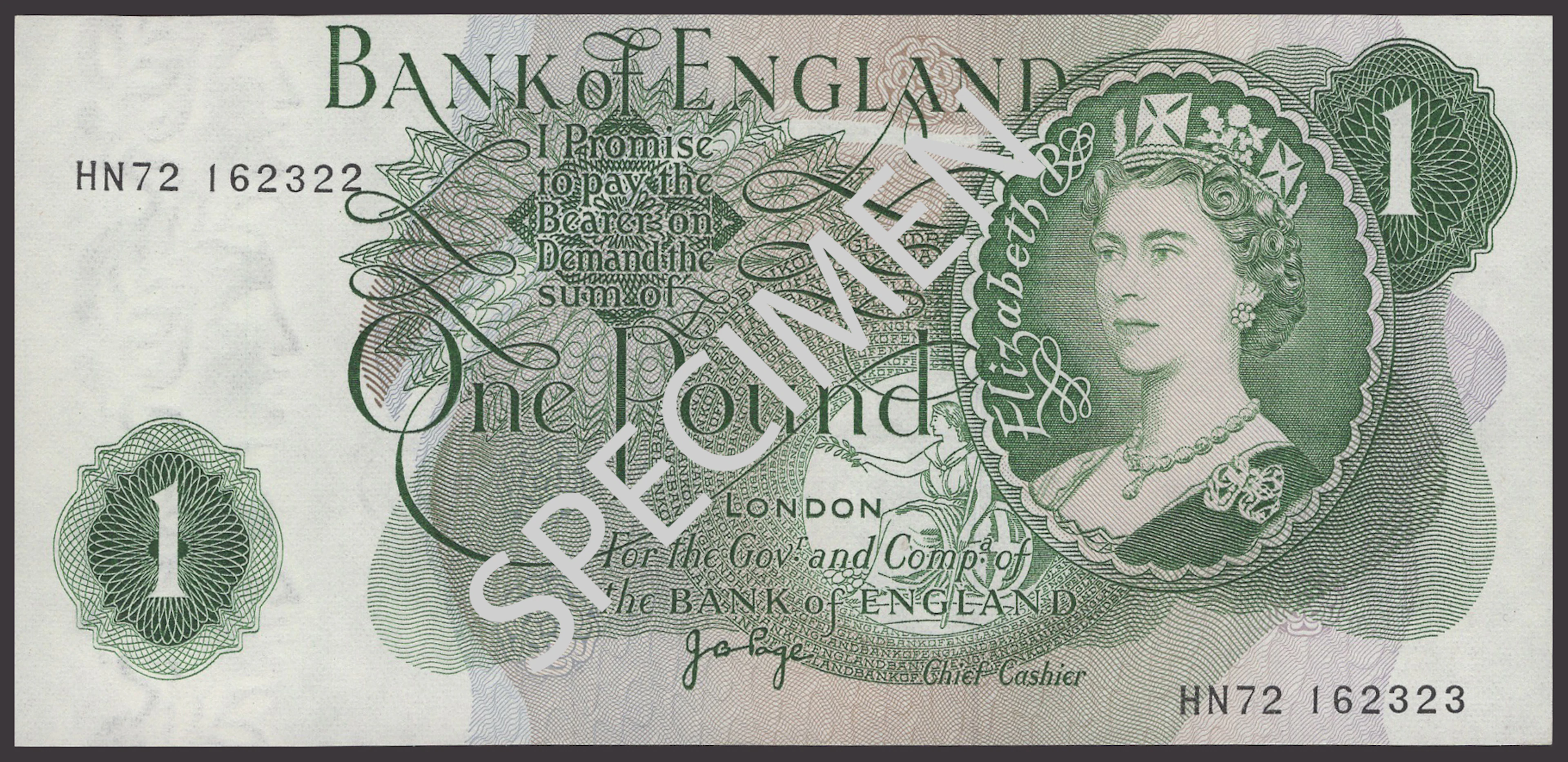 ERROR: Bank of England, John B. Page, £1, 1970, mismatched serial