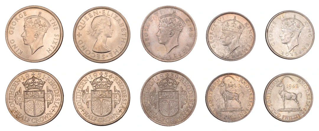 Southern Rhodesia, George VI, Halfcrowns (2), 1939, 1951, Florins