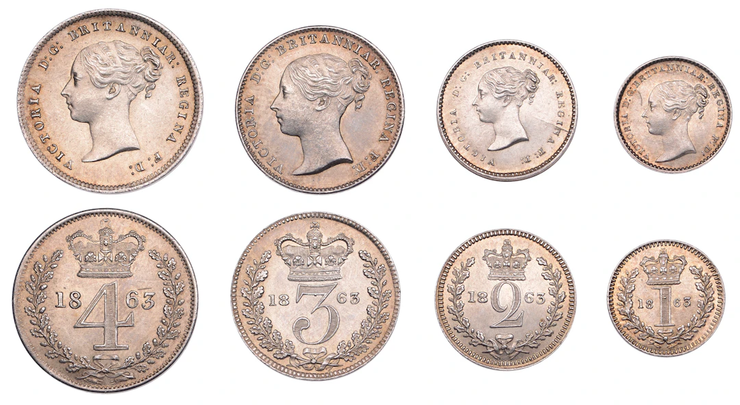 Victoria (1837-1901), Maundy Set, 1863 (ESC 3511; S 3916) [4]. Very