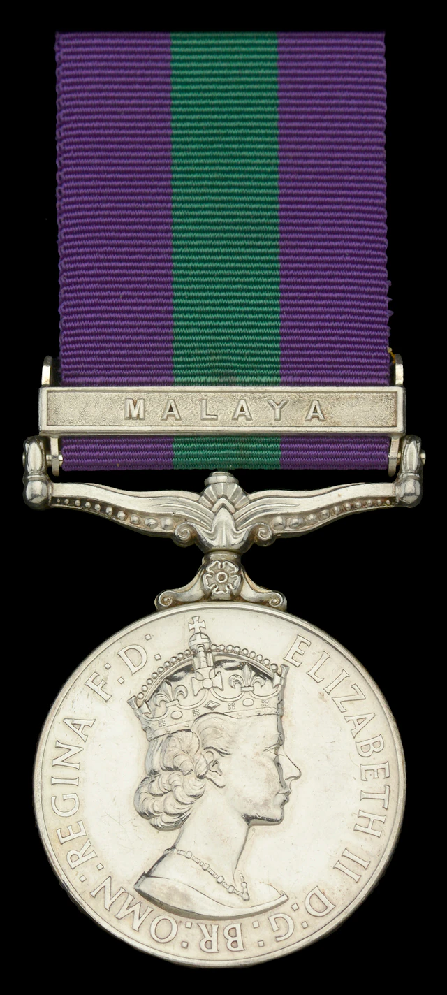 General Service 1918-62, 1 clasp, Malaya, E.II.R. (2/Lt. M. Spettigue.