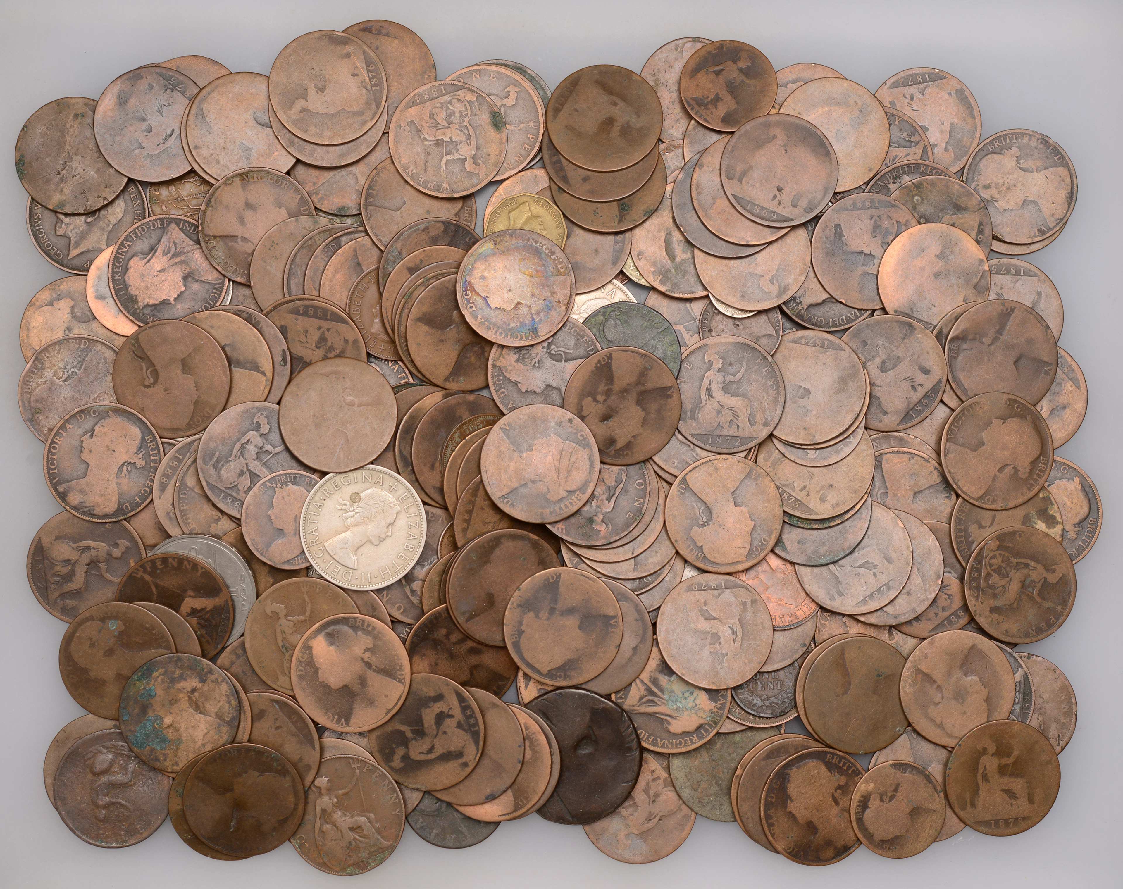 Miscellaneous mostly British coins in copper (approx. 200+), various