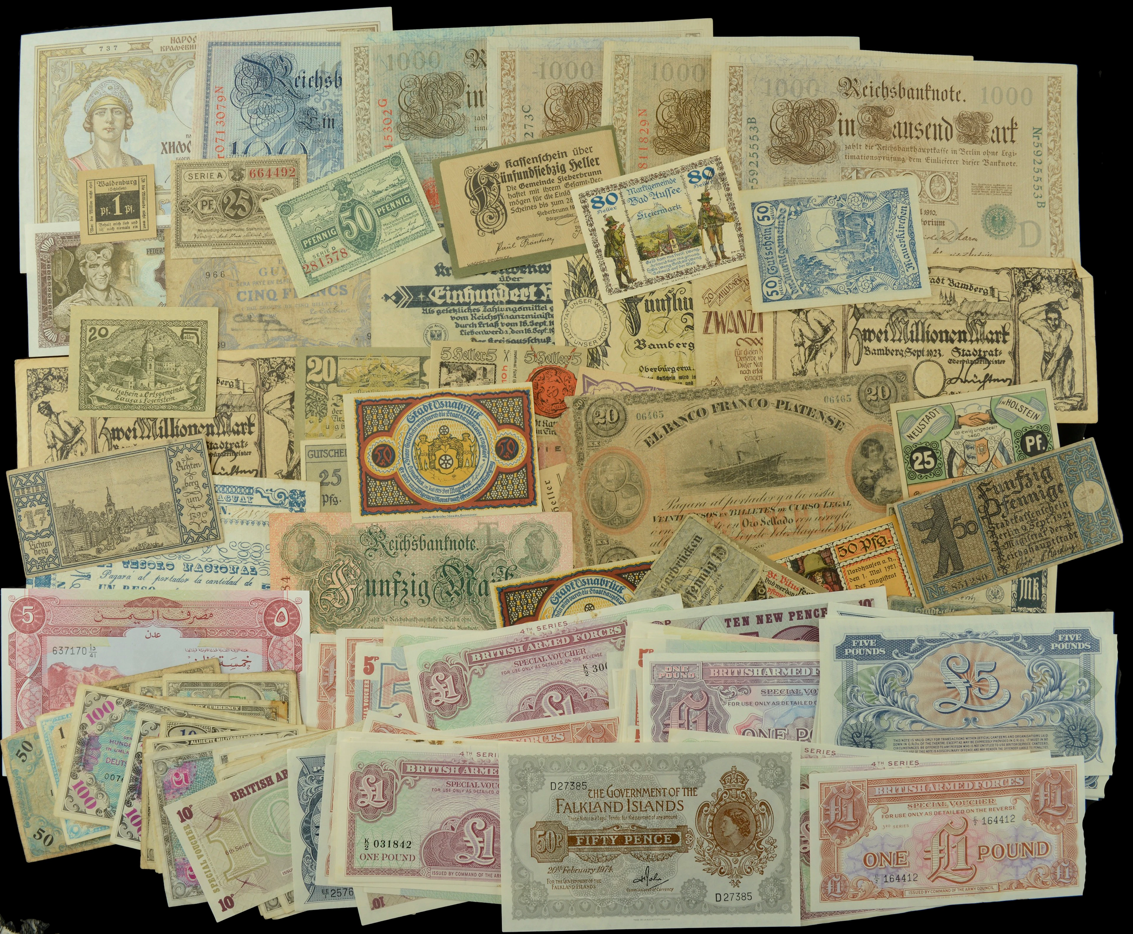 A Very Varied Group of Notes comprising Yugoslavia, 1000 Dinara, 1931