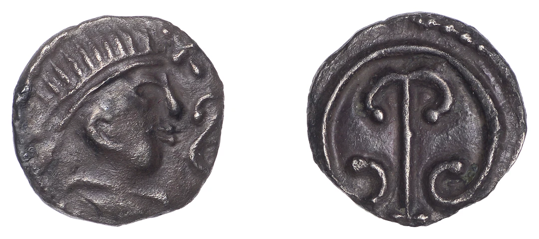 Early Anglo-Saxon Period, MEROVINGIAN, Denier, Quentovic region, diademed