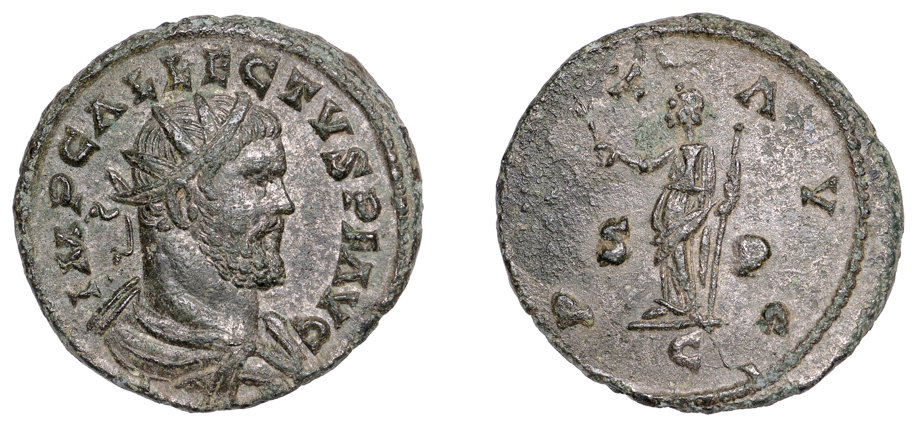 Allectus (293-296), Antoninianus, Camulodunum, 293-6, radiate, draped