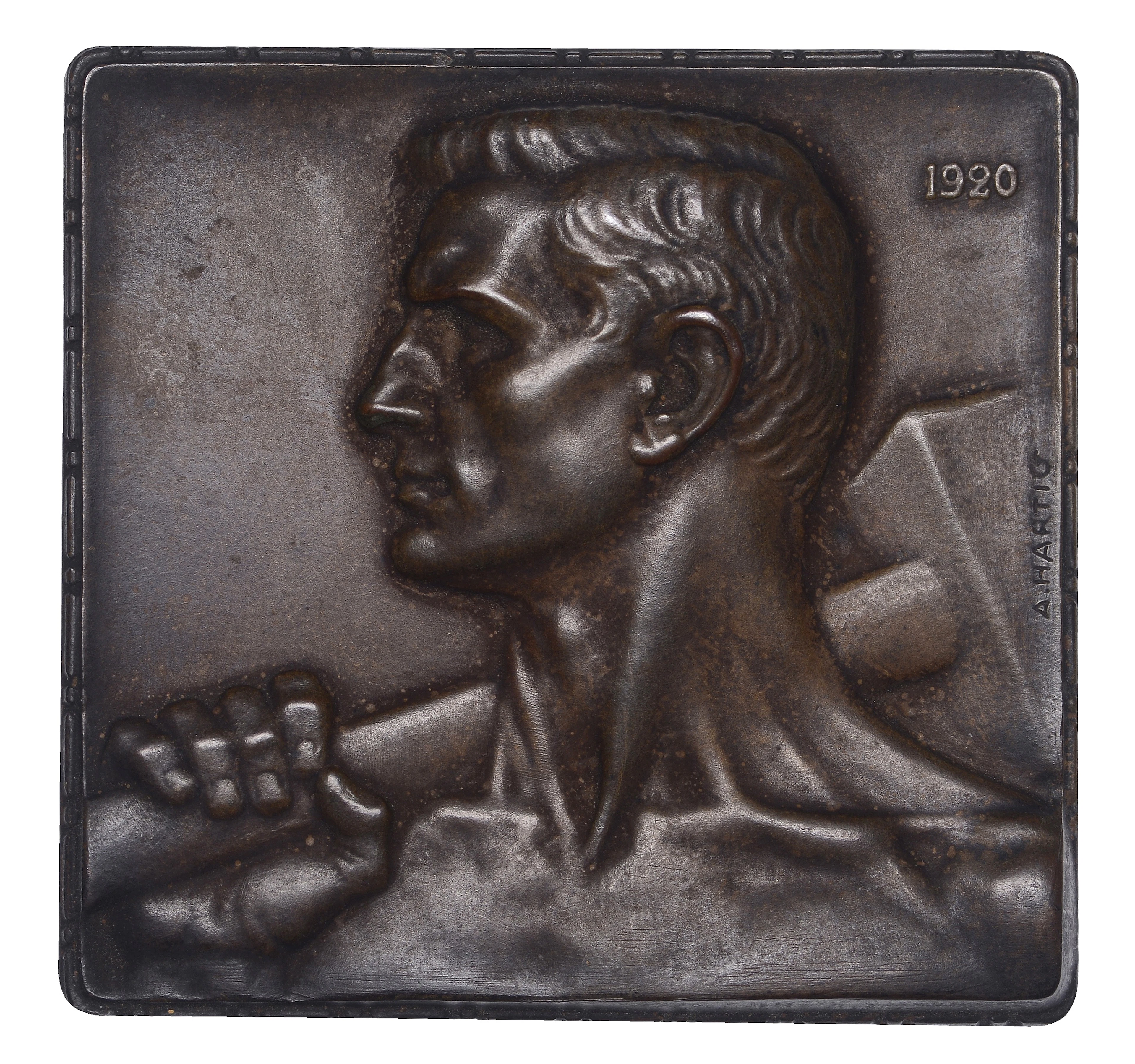 AUSTRIA, Arbeiter [Worker], 1920, a uniface bronze plaque by A. Hartig