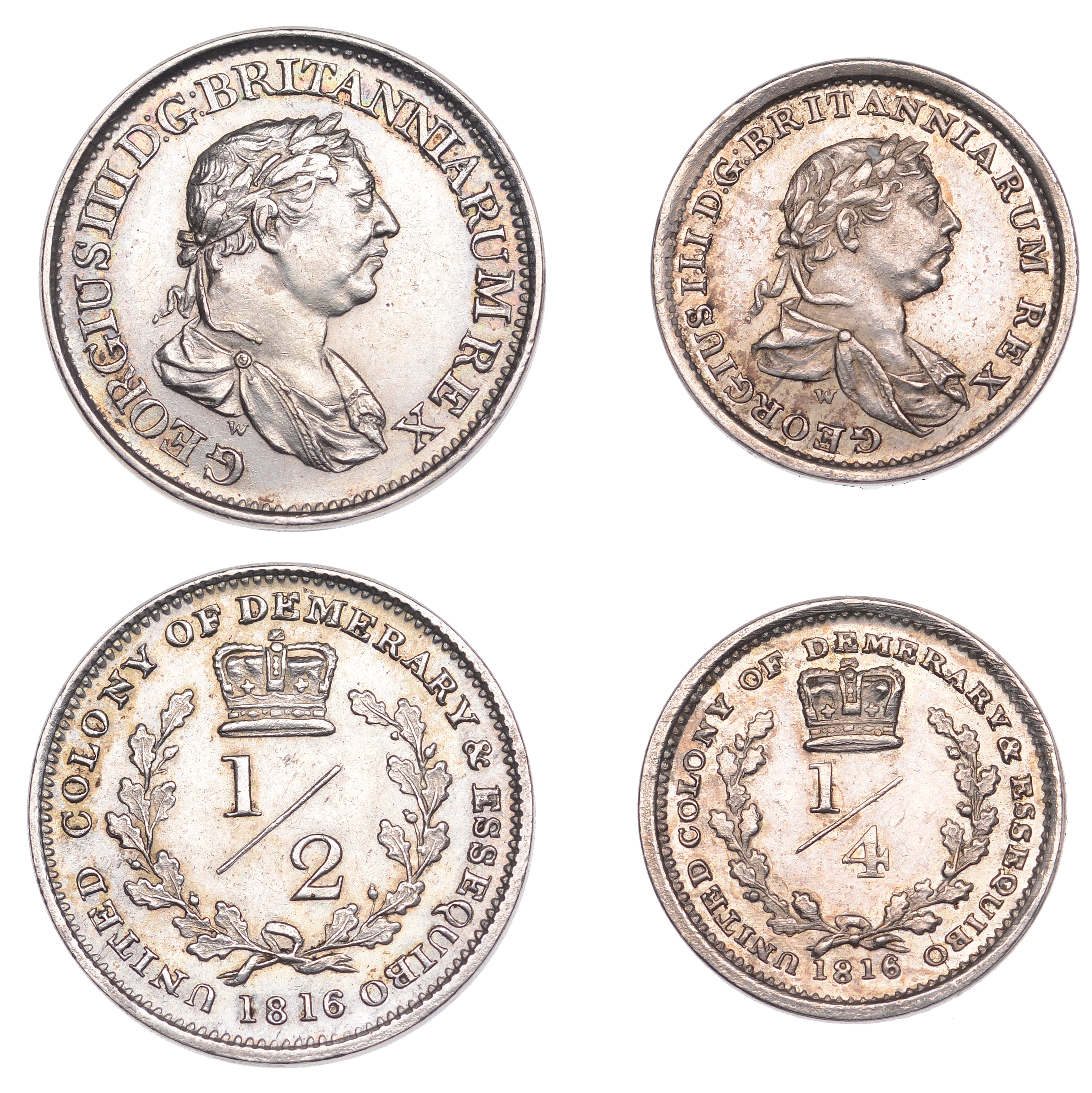 Essequibo & Demerara, George III, Half-Guilder and Quarter-Guilder