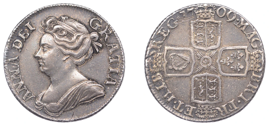Anne (1702-1714), Shilling, 1709, third bust (ESC 1402; S 3610). Good