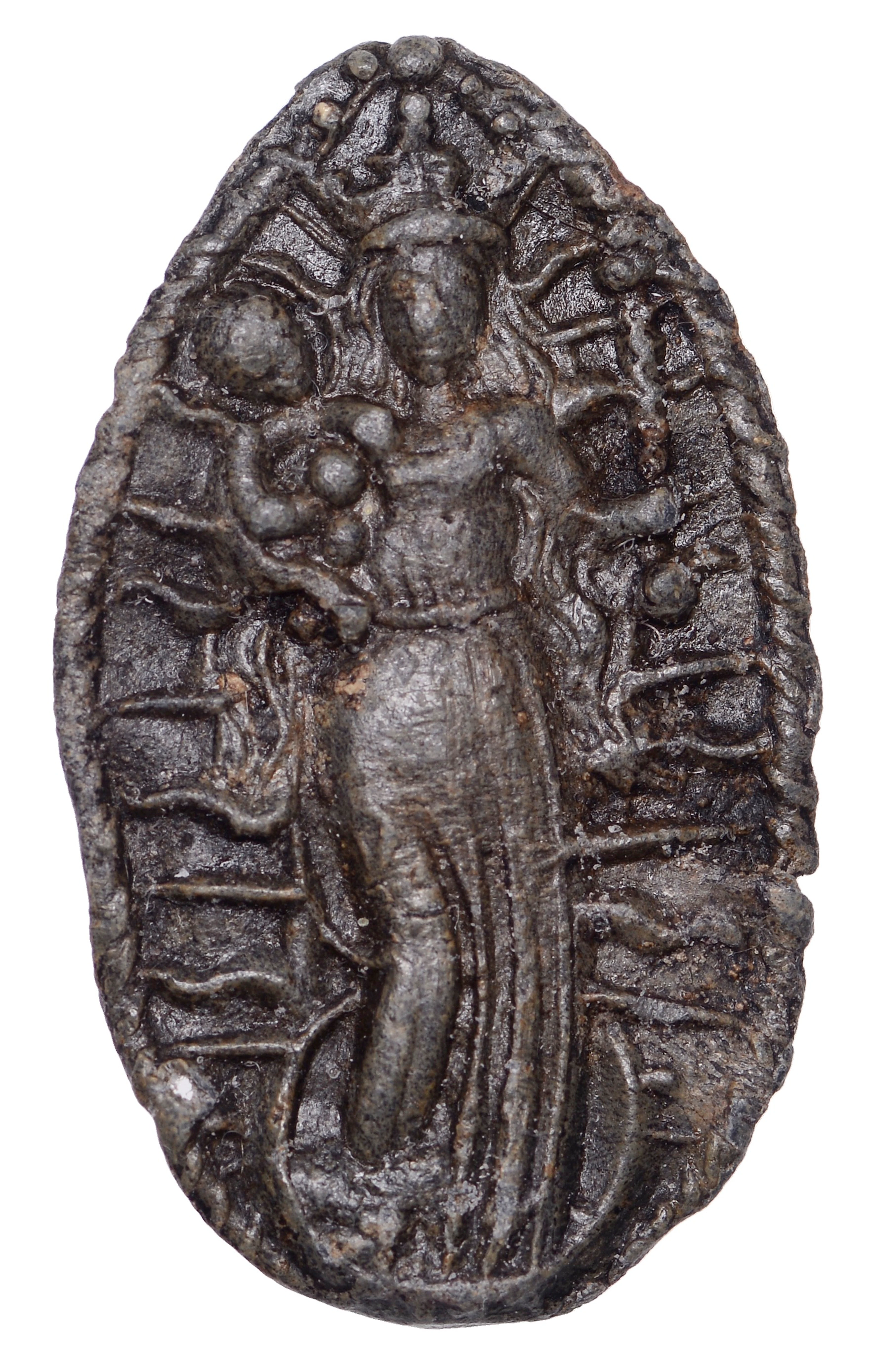 Medieval, late Fifteenth century, pewter pilgrim badge, Our Lady of