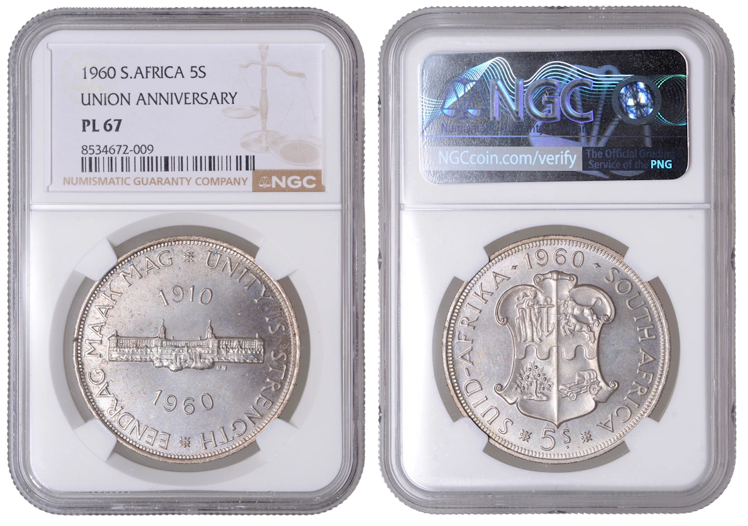 South Africa, Elizabeth II, Five Shillings, 1960, 50th Anniversary