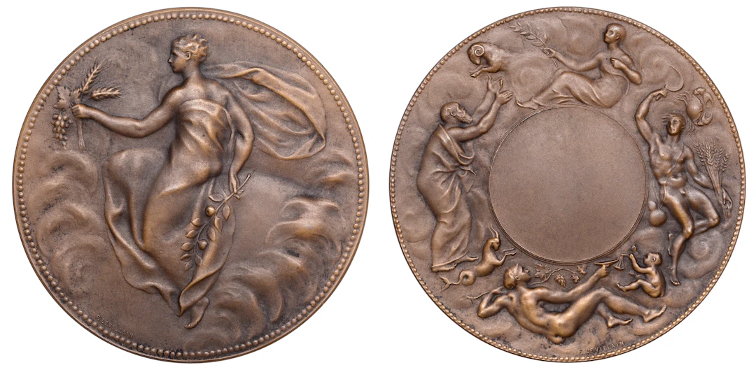 FRANCE, La Terre [The Earth], 1887, an Art Nouveau pair of uniface