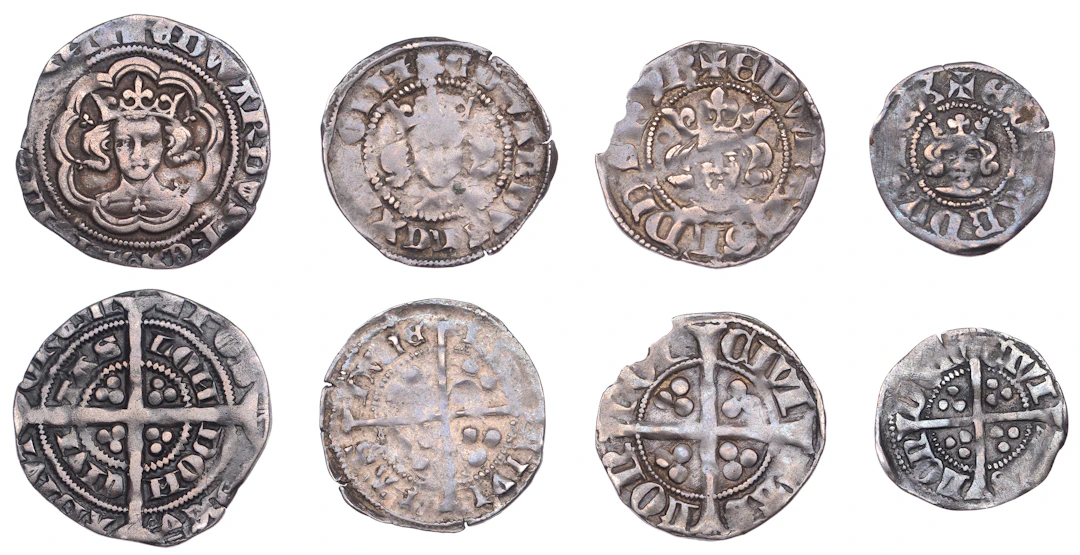 Edward III, Third coinage, Penny, type 4/I, London, reversed/Lombardic
