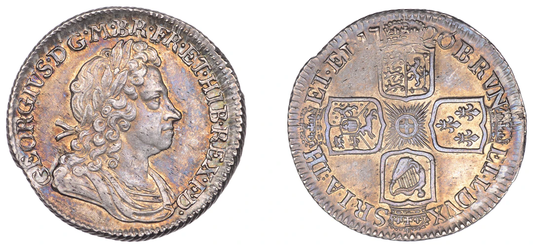 George I (1714-1727), Shilling, 1720, first bust, plain (ESC 1572;