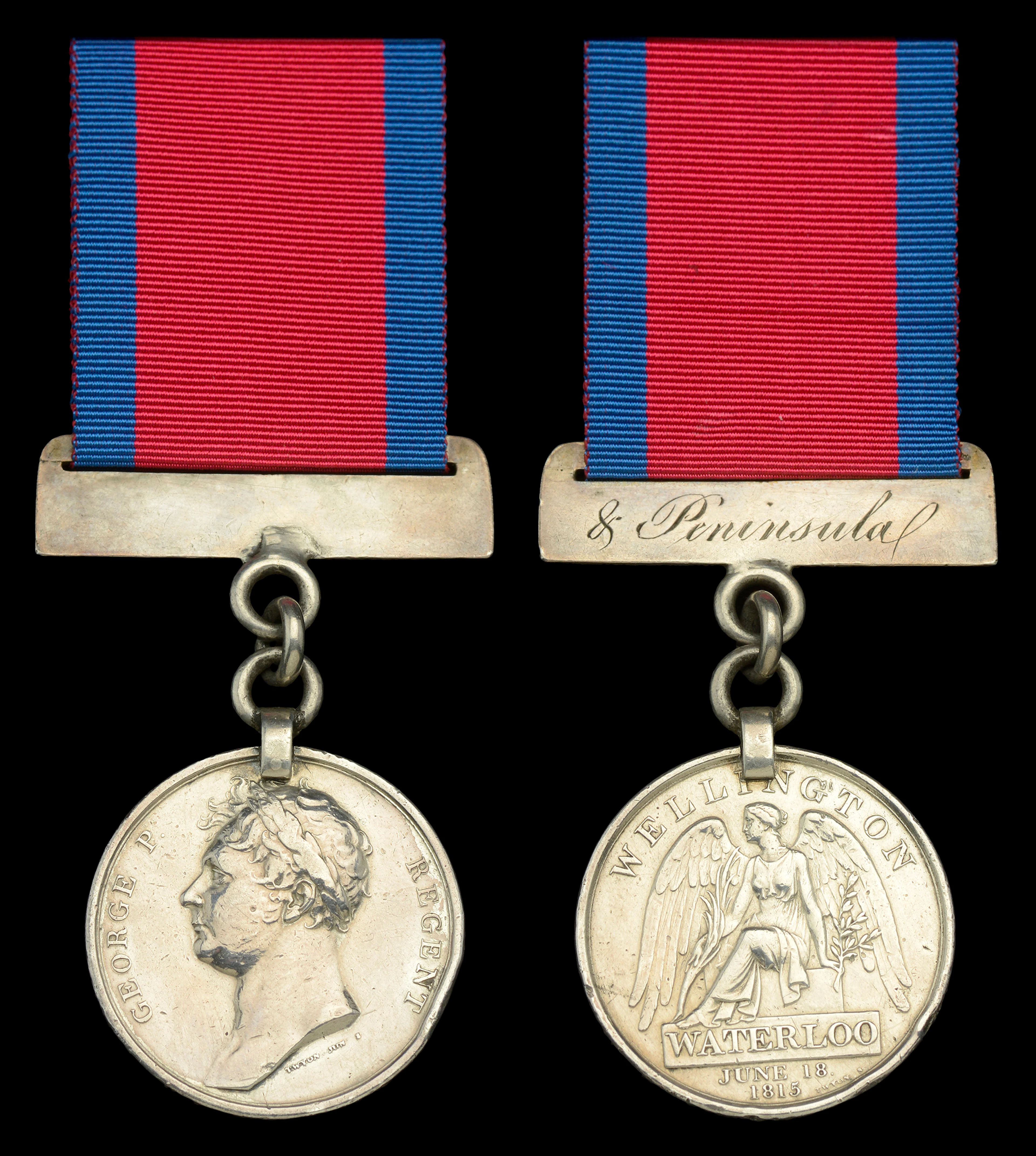The Waterloo Medal awarded to Private John Richards, 40th Foot, who