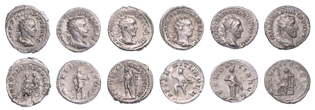 Philip II (Cæsar 244-247), Antoniniani (2), 246-7, radiate, draped