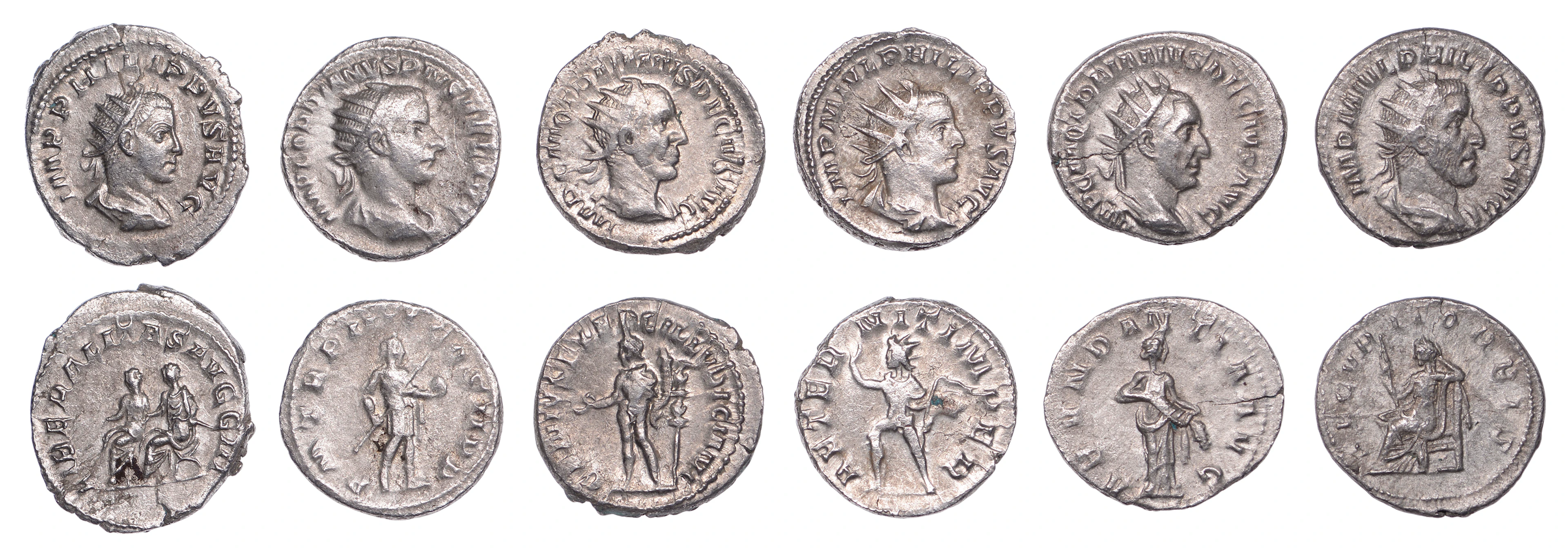 Philip II (Cæsar 244-247), Antoniniani (2), 246-7, radiate, draped