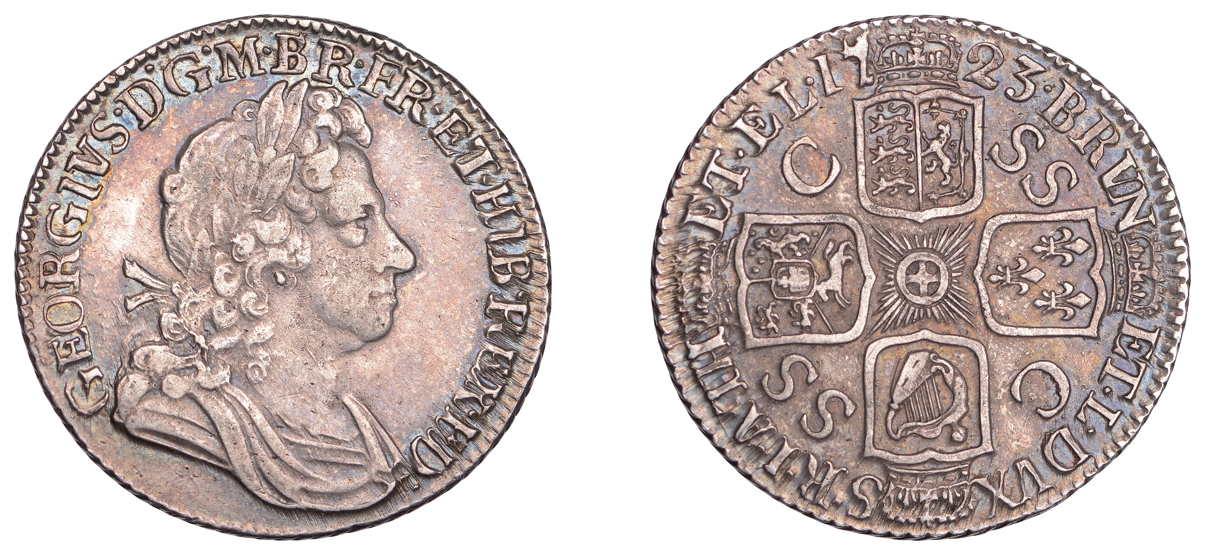 George I (1714-1727), Shilling, 1723, first bust, ss c (ESC 1586;