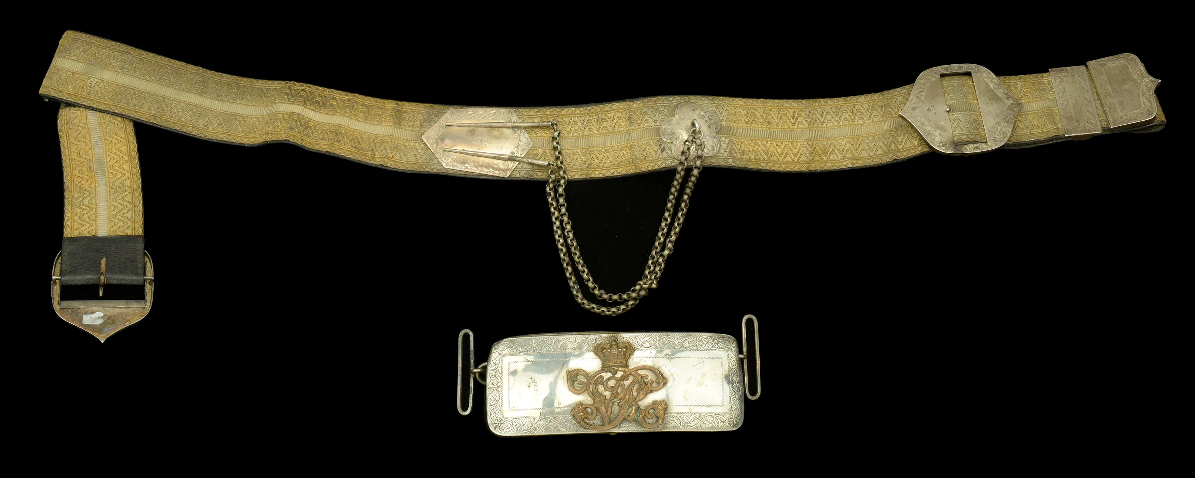 16th Lancers, Officer’s Shoulder Belt and Pouch. A good Victorian