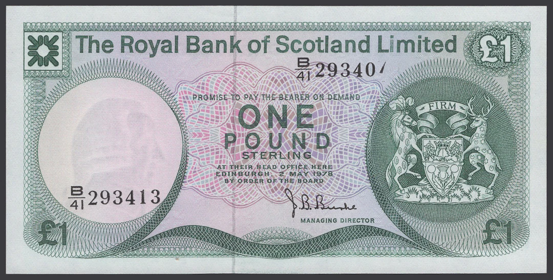ERROR: Royal Bank of Scotland Limited, £1, 2 May 1978, mismatched