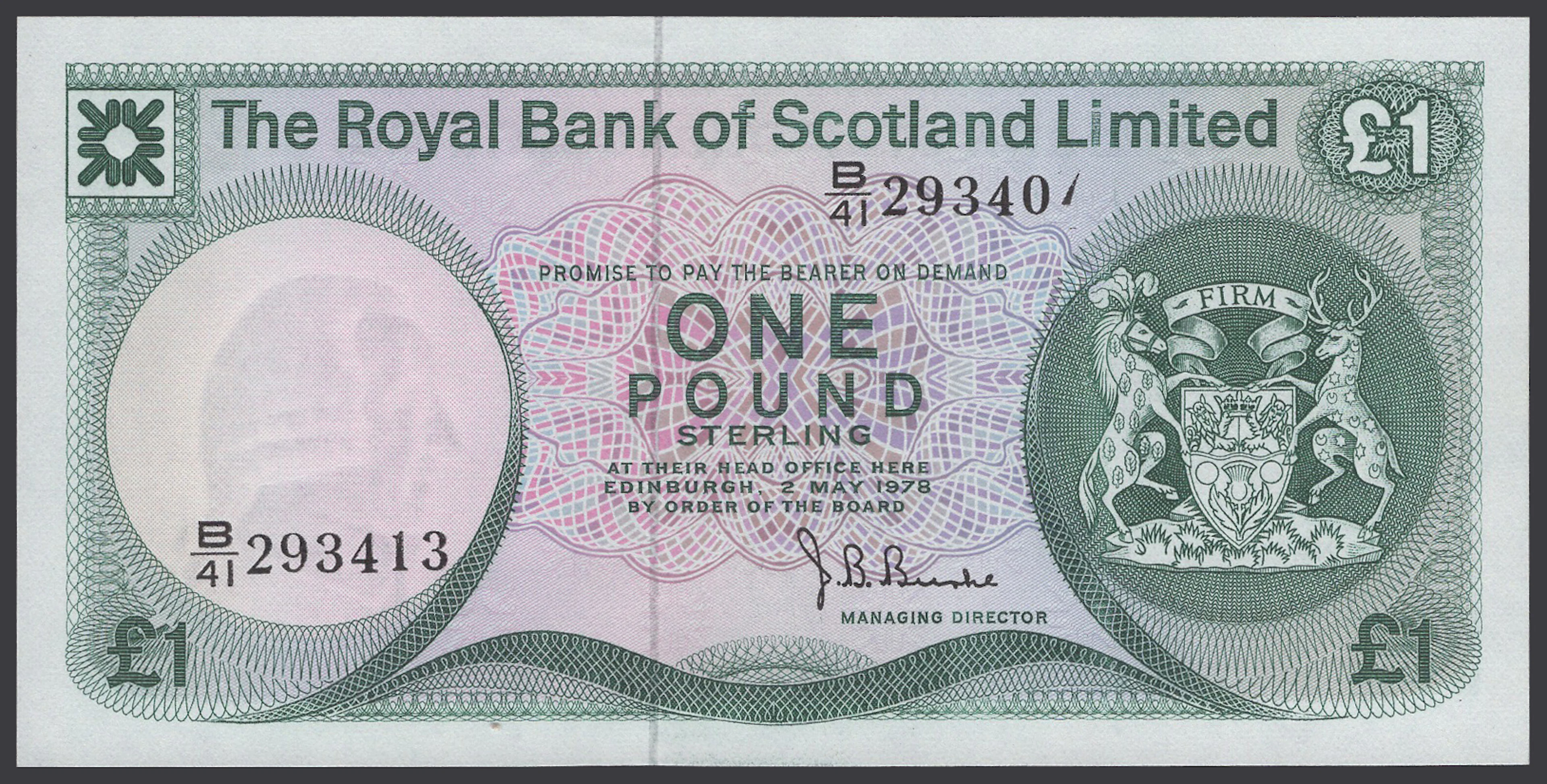 ERROR: Royal Bank of Scotland Limited, £1, 2 May 1978, mismatched