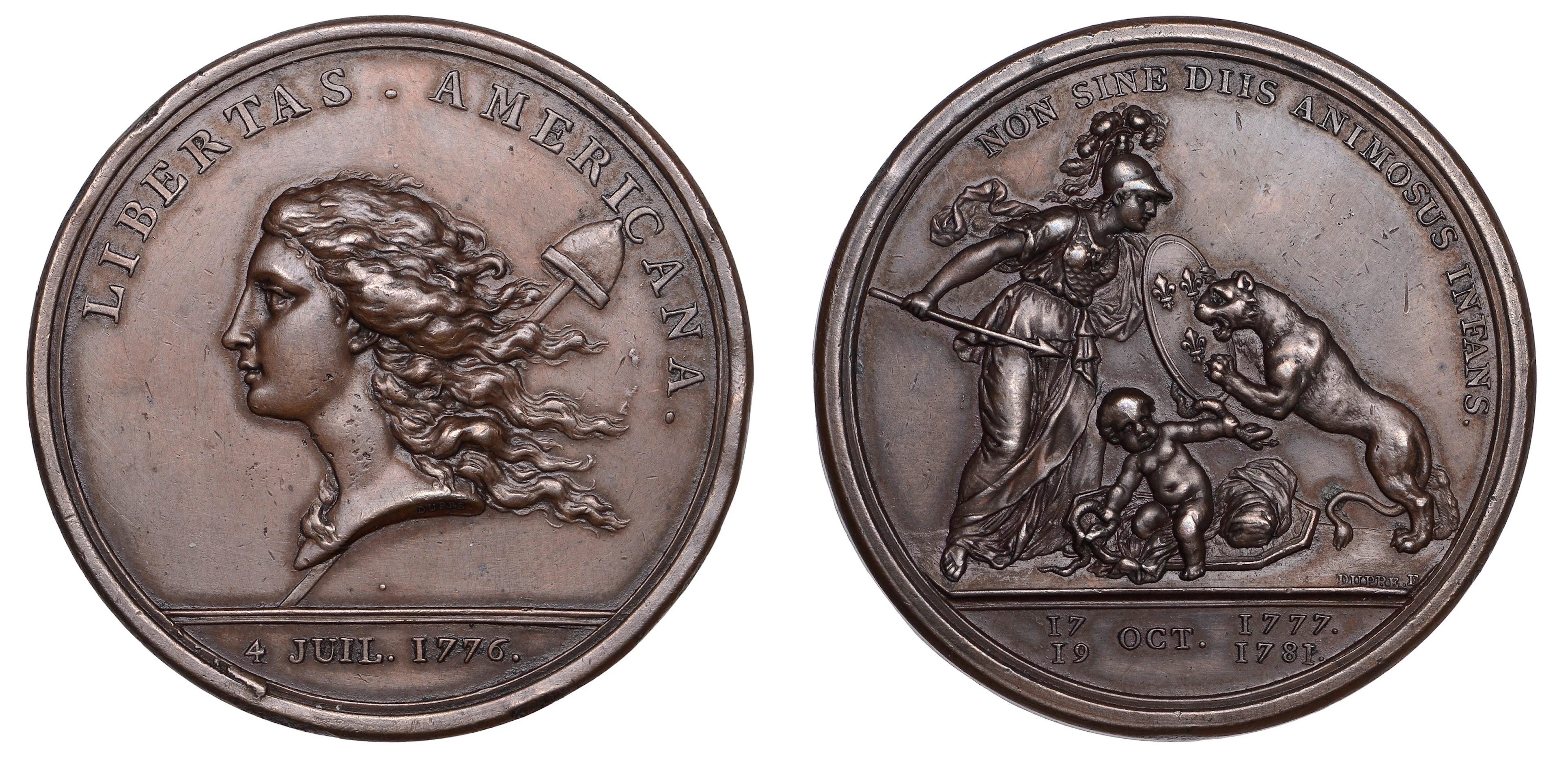 United States of America, Libertas Americana, c. 1783, a bronze medal