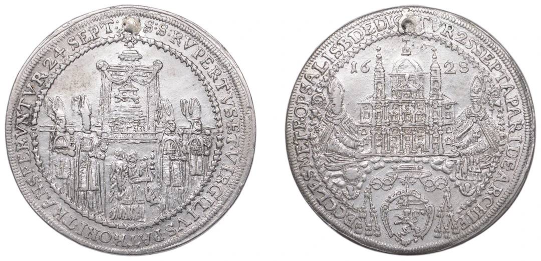 Austria, Salzburg, Paris von Lodron, Half-Thaler, 1628, Cathedral