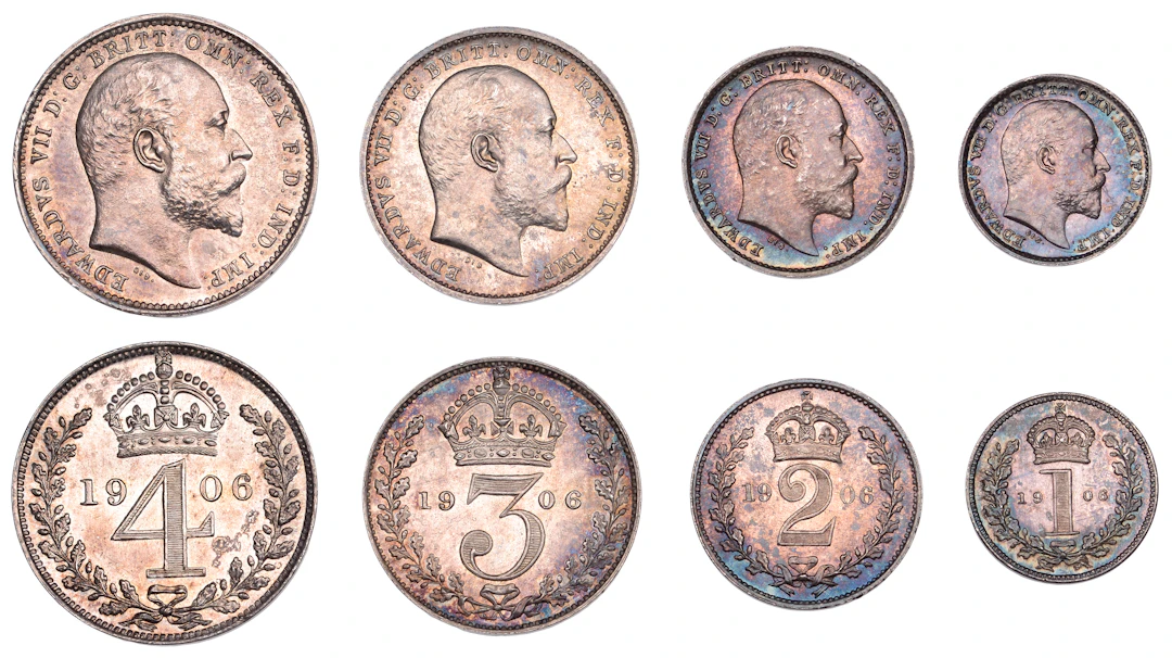 Edward VII (1901-1910), Maundy Set, 1906 (ESC 3612; S 3985). Toned