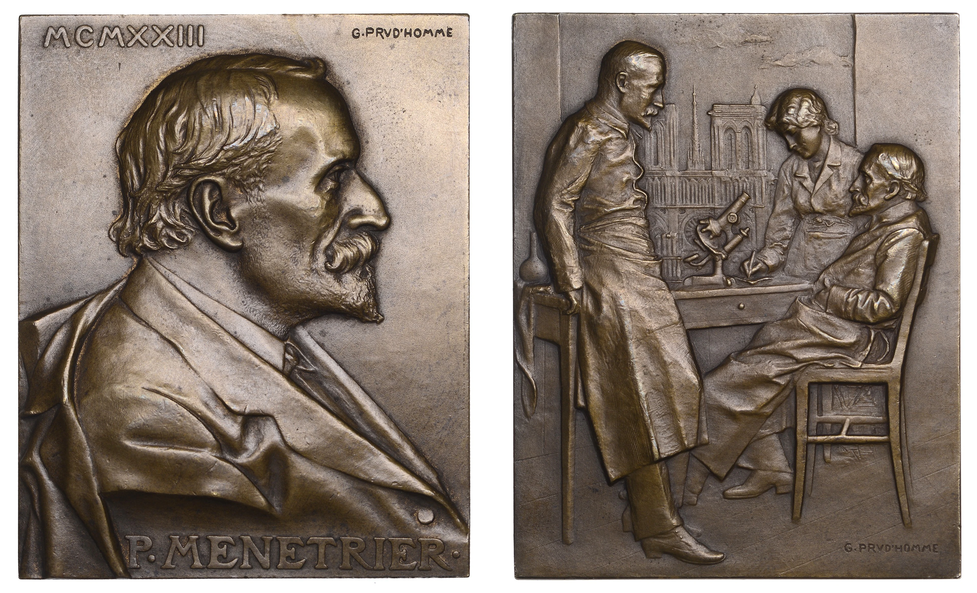 FRANCE, Pierre Ménétrier, 1923, a bronze plaque by G.-H. Prud’homme