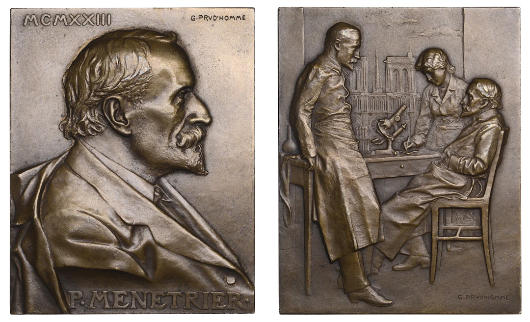 FRANCE, Pierre Ménétrier, 1923, a bronze plaque by G.-H. Prud’homme