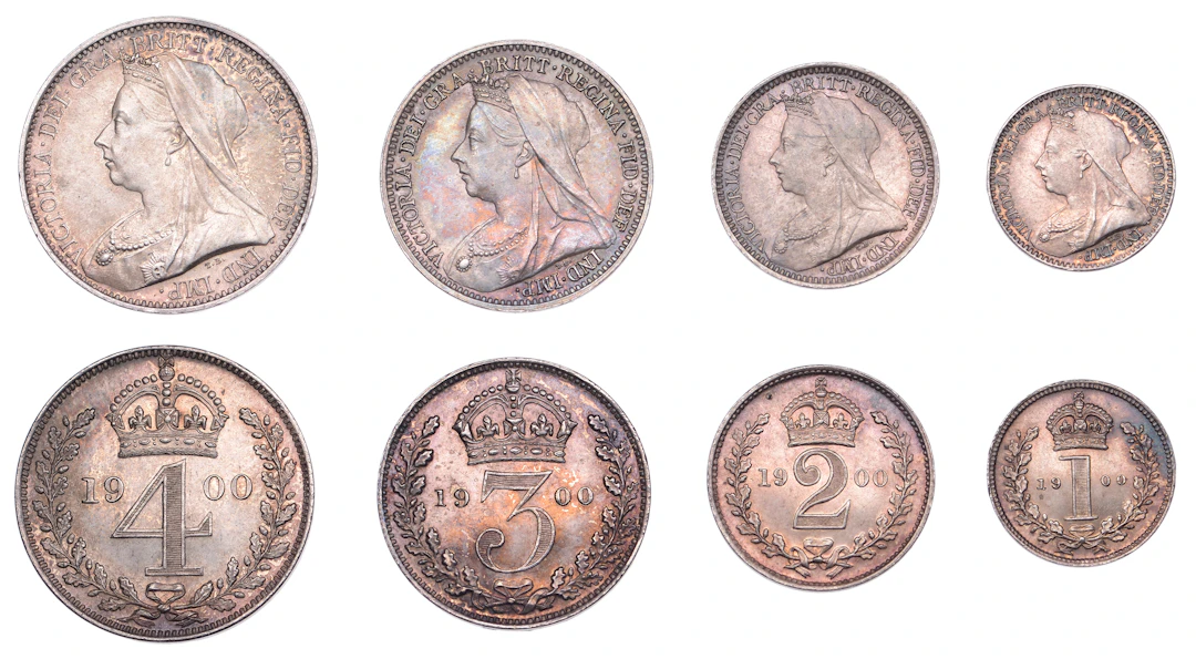 Victoria (1837-1901), Maundy Set, 1900 (ESC 3558; S 3943) [4]. Extremely