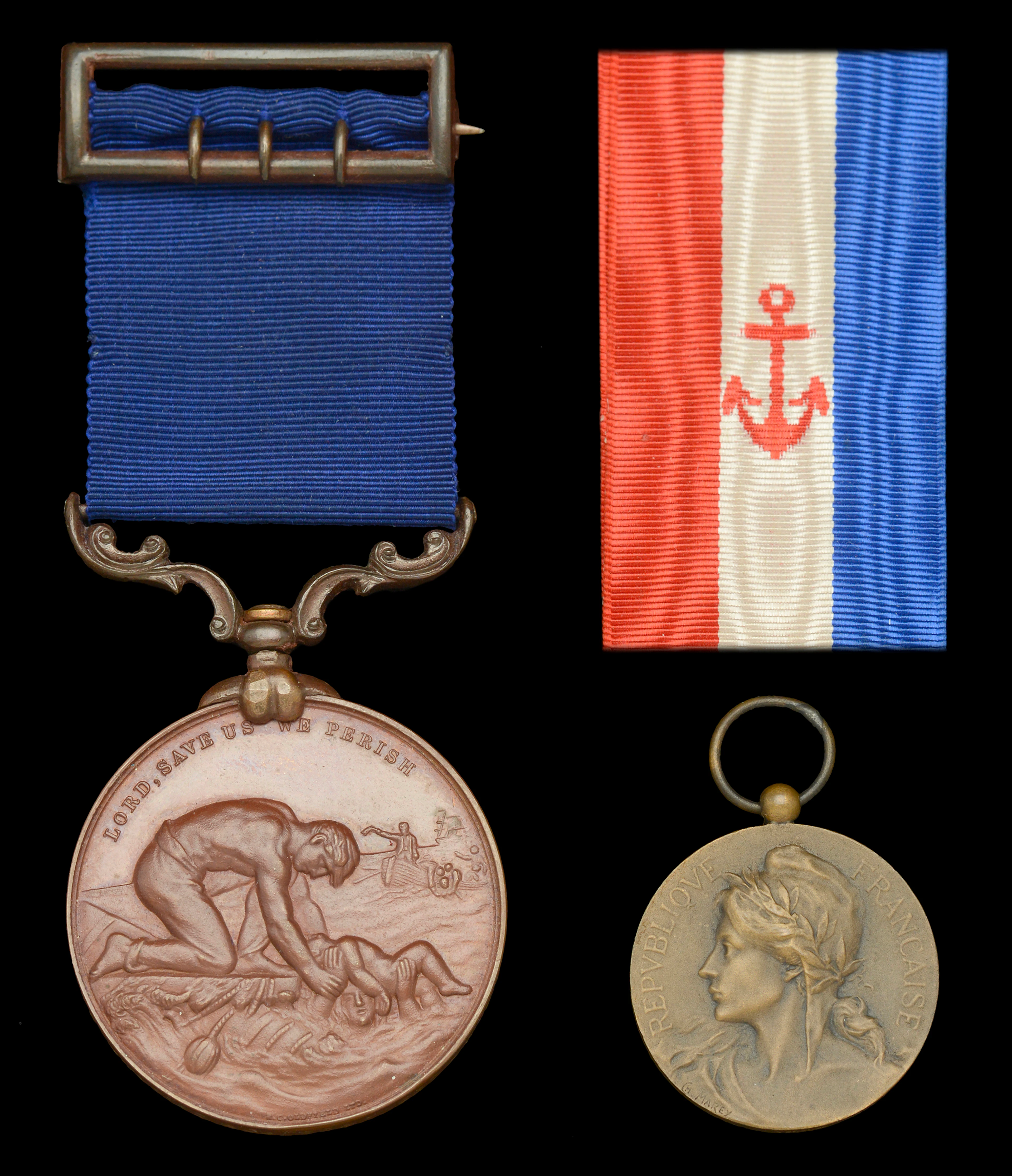 A fine ‘Great War’ life saving pair awarded to Second Engineer J.
