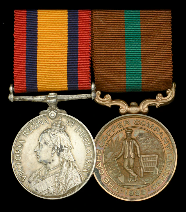 A Cape Copper Company Medal for the Defence of O’okiep pair awarded