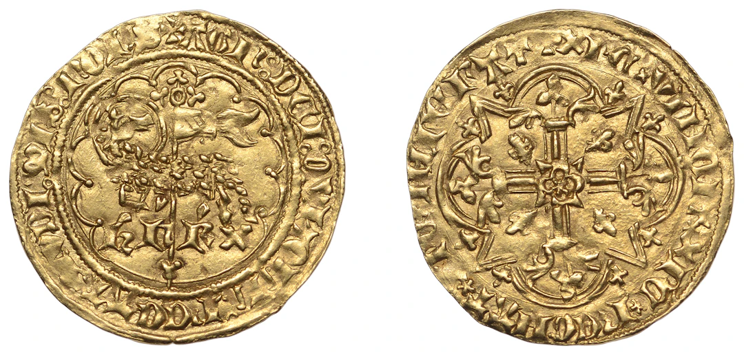 France, Charles VI, Agnel d’or, First issue, May 1417, point 7 on