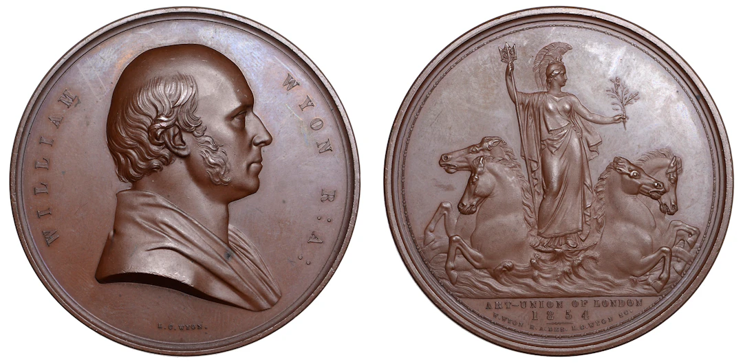 William Wyon, 1854, a copper medal by L.C. Wyon for the Art Union